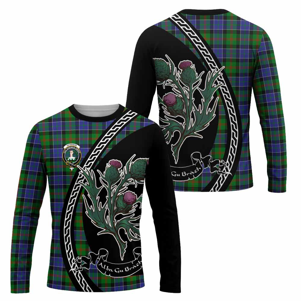 Paterson Family Crest Tartan Long Sleeve T-Shirt Alba Thistle Inspired - Tartan Vibes Clothing