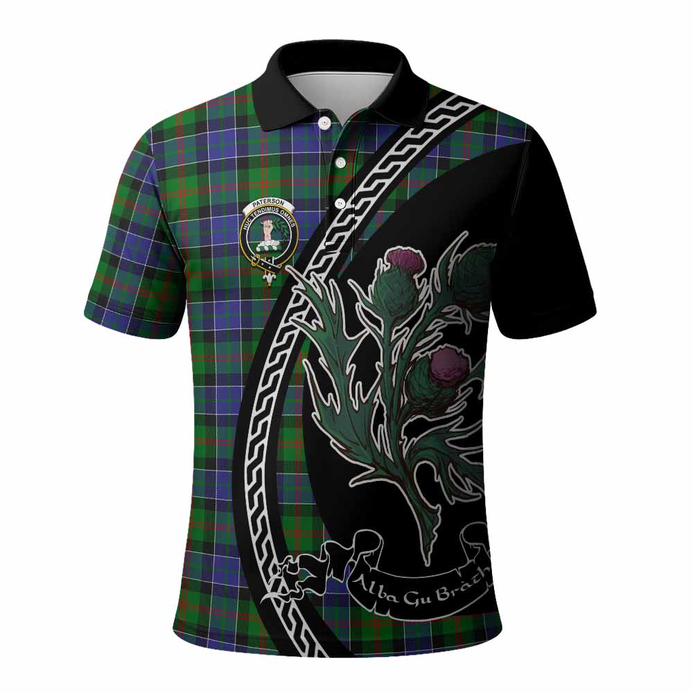 Paterson Family Crest Tartan Polo Shirt Alba Thistle Inspired - Tartan Vibes Clothing
