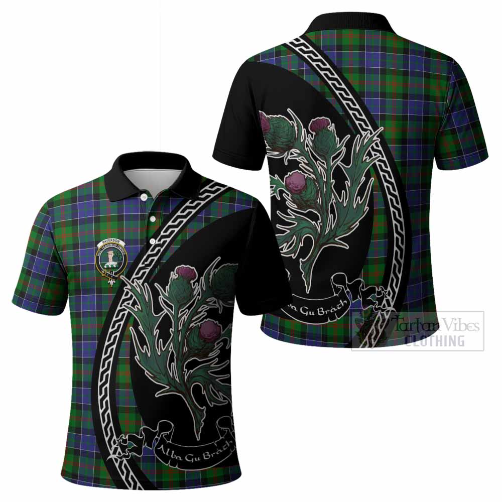 Paterson Family Crest Tartan Polo Shirt Alba Thistle Inspired - Tartan Vibes Clothing