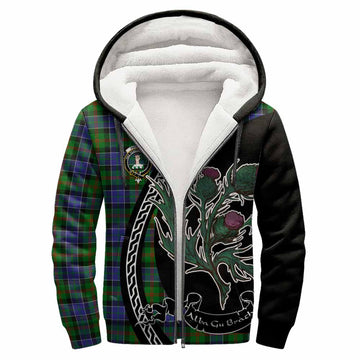 Paterson Family Crest Tartan Sherpa Hoodie Alba Thistle Inspired