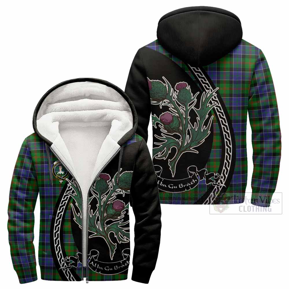 Paterson Family Crest Tartan Sherpa Hoodie Alba Thistle Inspired - Tartan Vibes Clothing