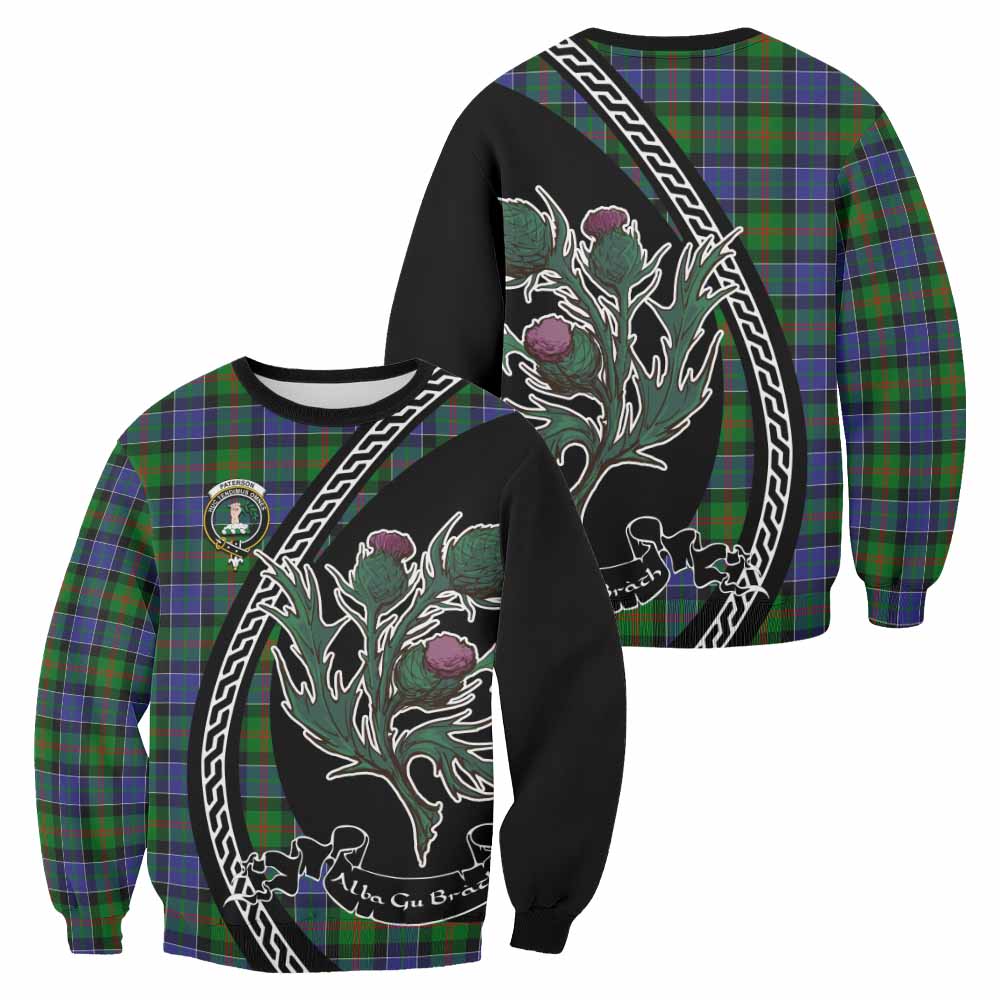 Paterson Family Crest Tartan Sweatshirt Alba Thistle Inspired - Tartan Vibes Clothing