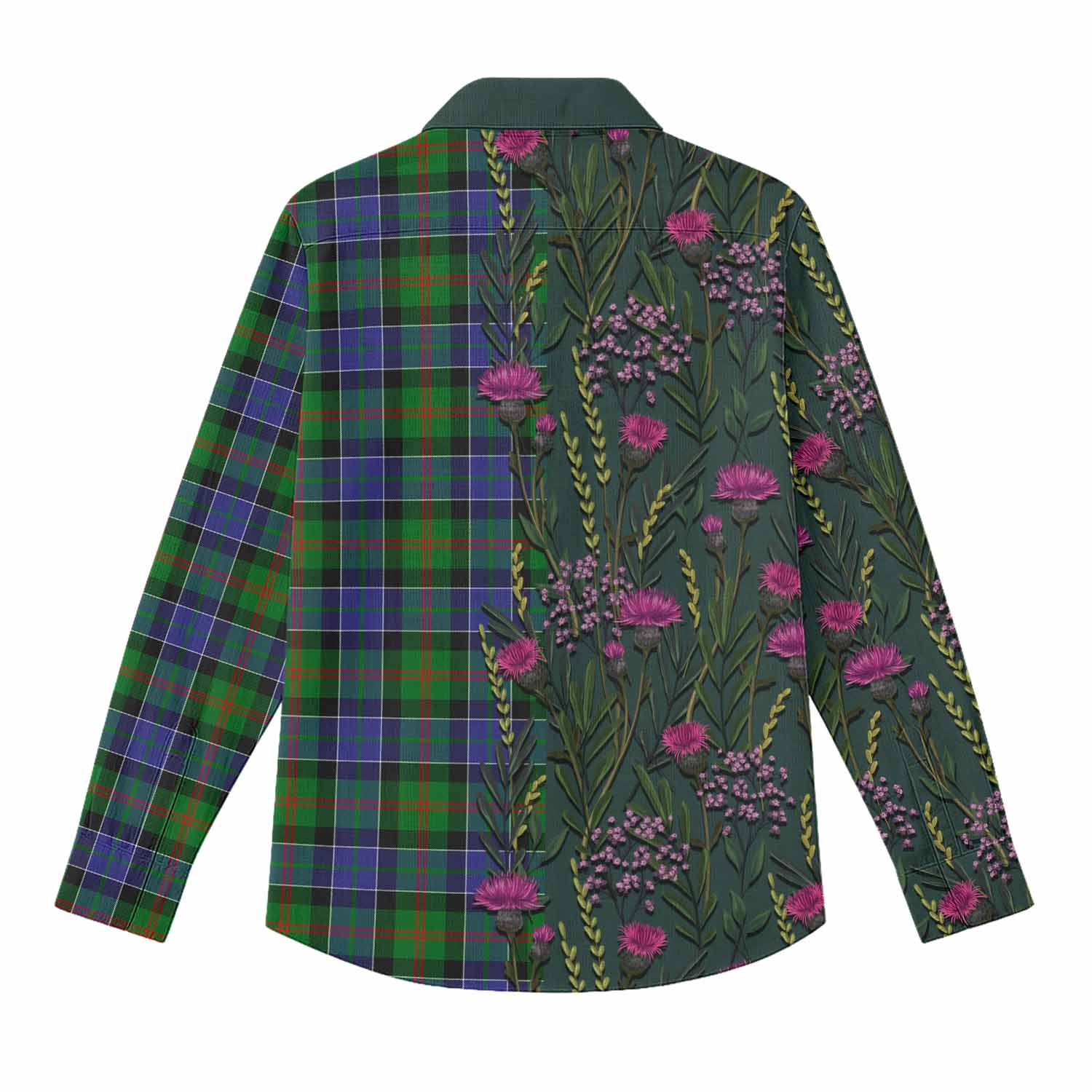 Paterson Family Crest Tartan Women Casual Shirt Scottish Thistle Flower Pattern Half Style - Tartan Vibes Clothing