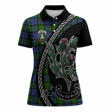 Paterson Family Crest Tartan Women Polo Shirt Alba Thistle Inspired