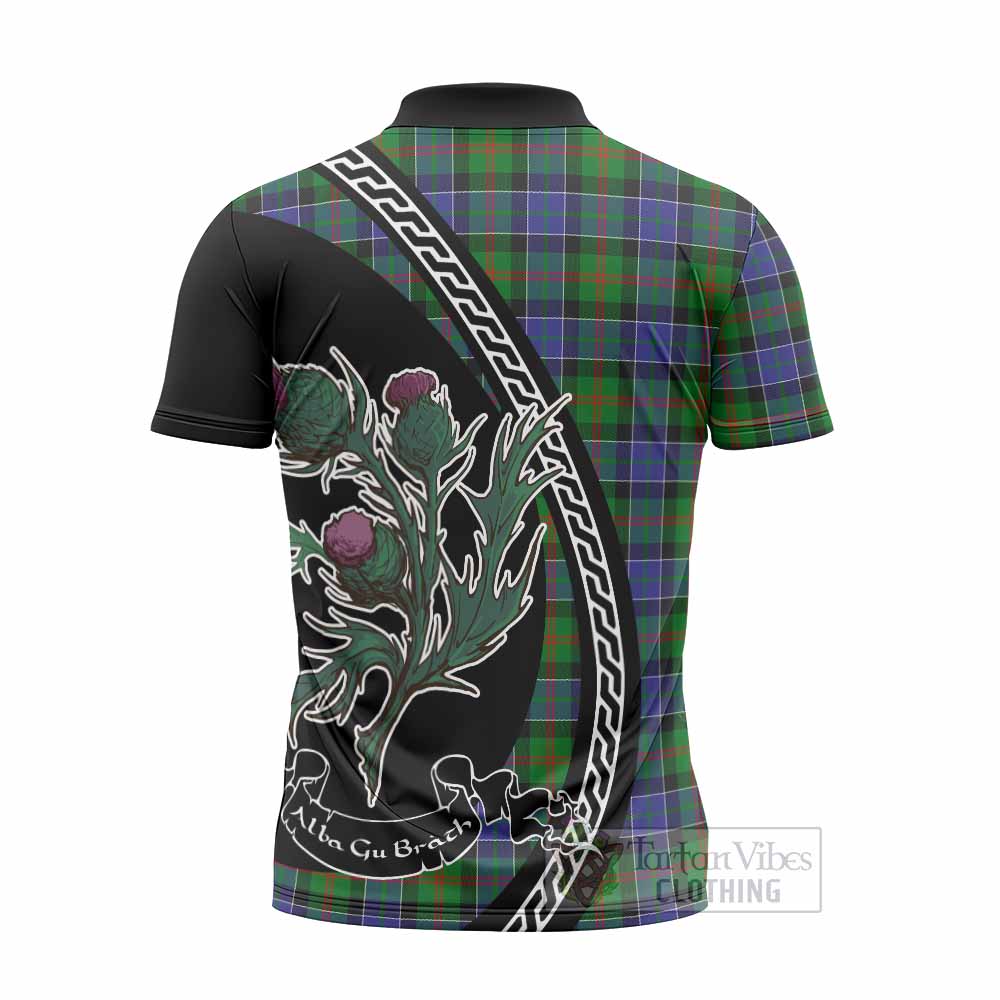 Paterson Family Crest Tartan Zipper Polo Shirt Alba Thistle Inspired - Tartan Vibes Clothing