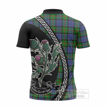 Paterson Family Crest Tartan Zipper Polo Shirt Alba Thistle Inspired