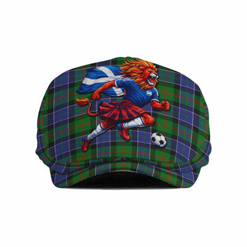 Paterson Scotland Football Tartan Flat Cap, Jeff Cap Lion Mascot Go Scottish Flat Cap - Tartan Vibes Clothing