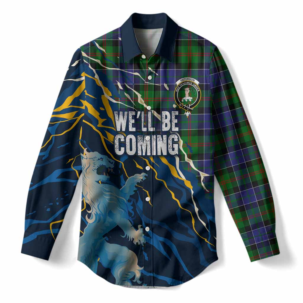 Paterson Scotland Tartan Women Casual Shirt WC2026 Football - We'll Be Coming