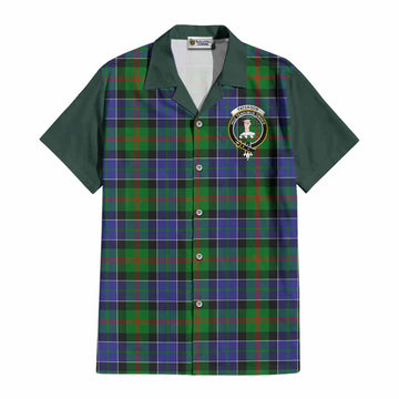 Paterson Tartan Accent Cotton Hawaiian Shirt with Family Crest