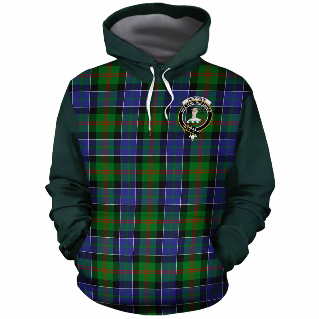 Paterson Tartan Accent Cotton Hoodie with Family Crest