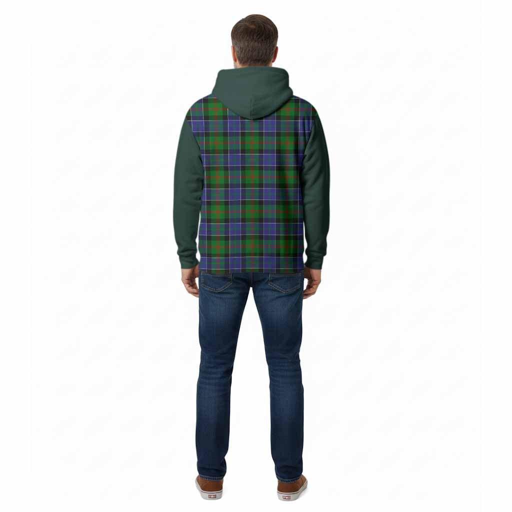 Paterson Tartan Accent Cotton Hoodie with Family Crest