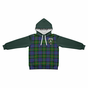 Paterson Tartan Accent Kid Hoodie with Family Crest