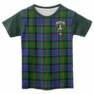 Paterson Tartan Accent Kid T-shirt with Family Crest