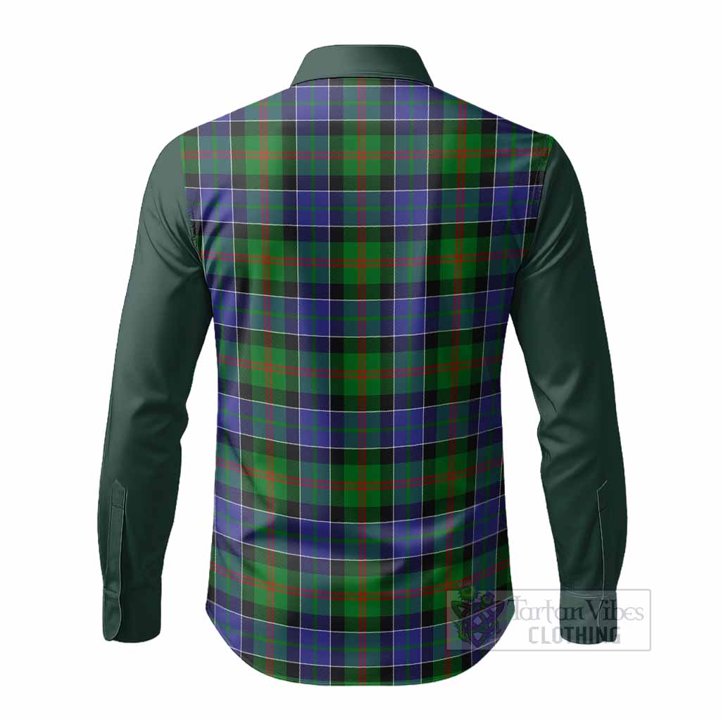 Paterson Tartan Accent Long Sleeve Button Shirts with Family Crest