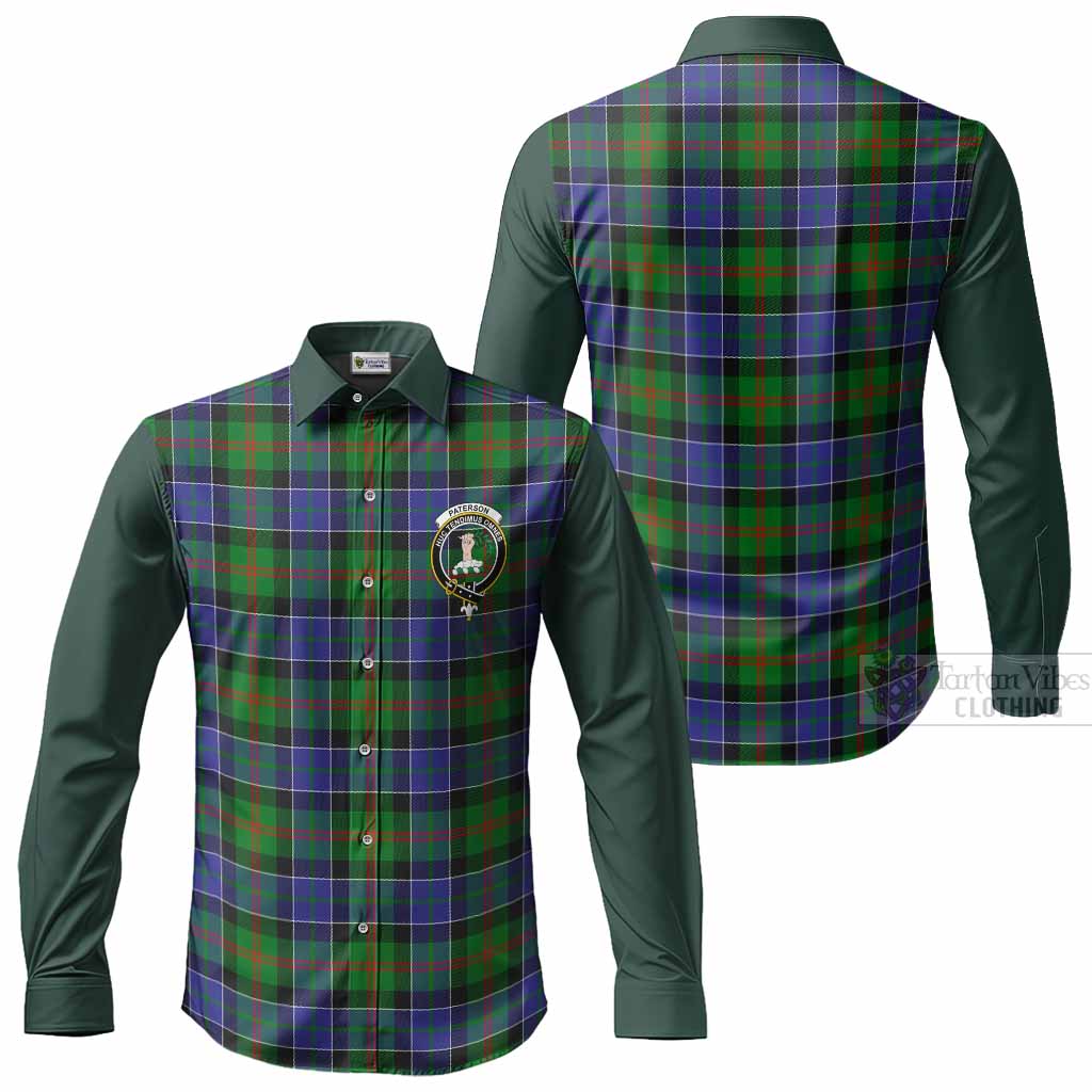 Paterson Tartan Accent Long Sleeve Button Shirts with Family Crest