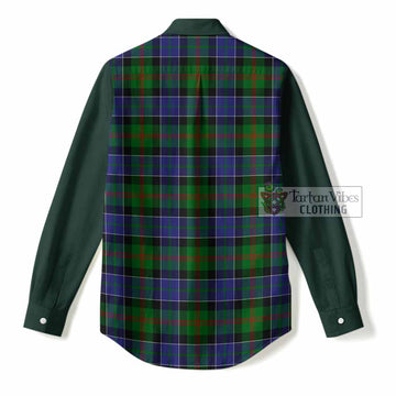 Paterson Tartan Accent Women Casual Shirt with Family Crest