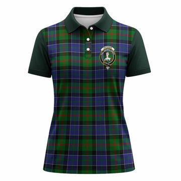 Paterson Tartan Accent Women Polo Shirt with Family Crest