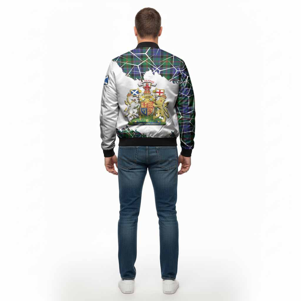 Paterson Tartan Bomber Jacket with Family Crest and Lion Rampant Grunge Style