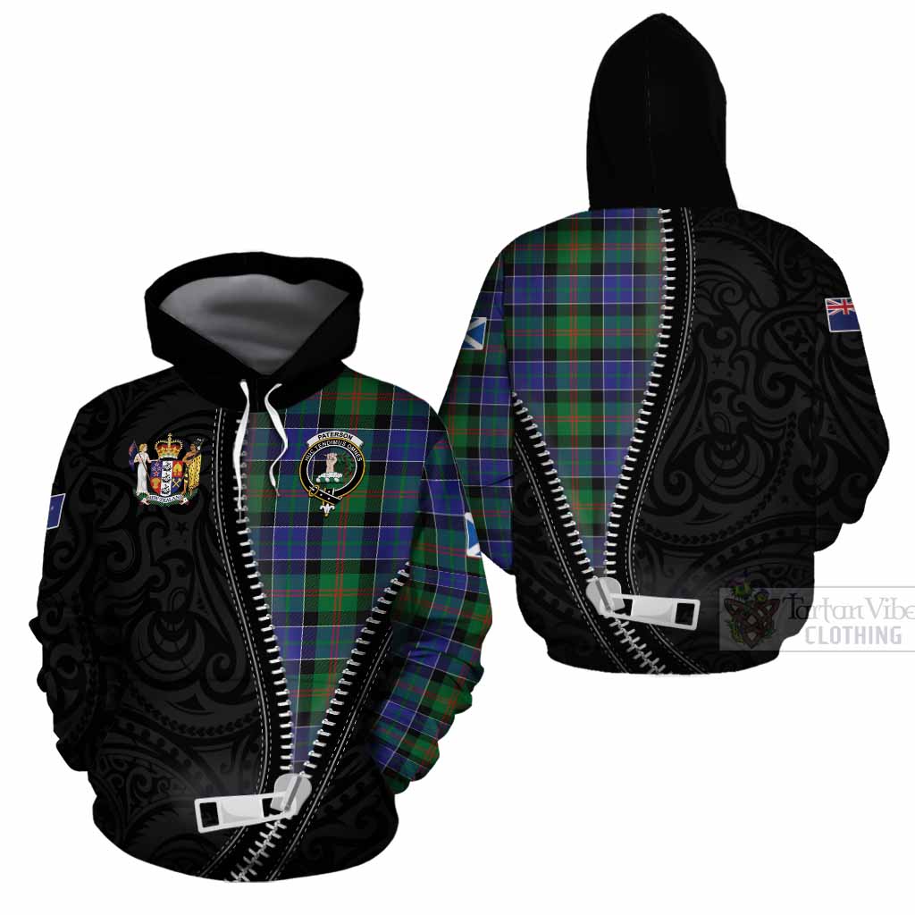 Paterson Tartan Cotton Hoodie New Zealand Pattern Unique Zipper Stylized