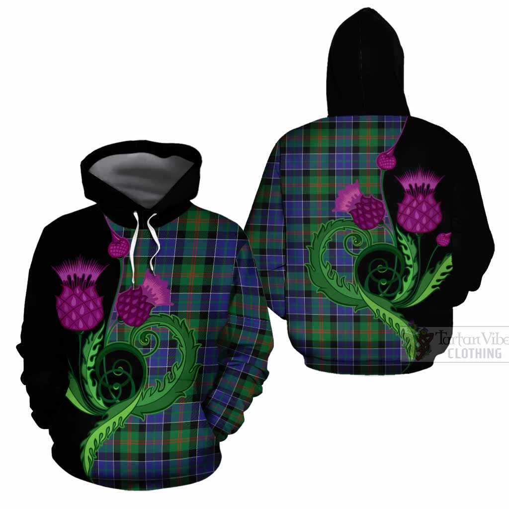 Paterson Tartan Cotton Hoodie Traditional Scottish Thistle