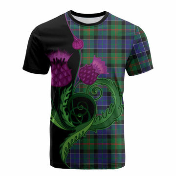 Paterson Tartan Cotton T-shirt Traditional Scottish Thistle