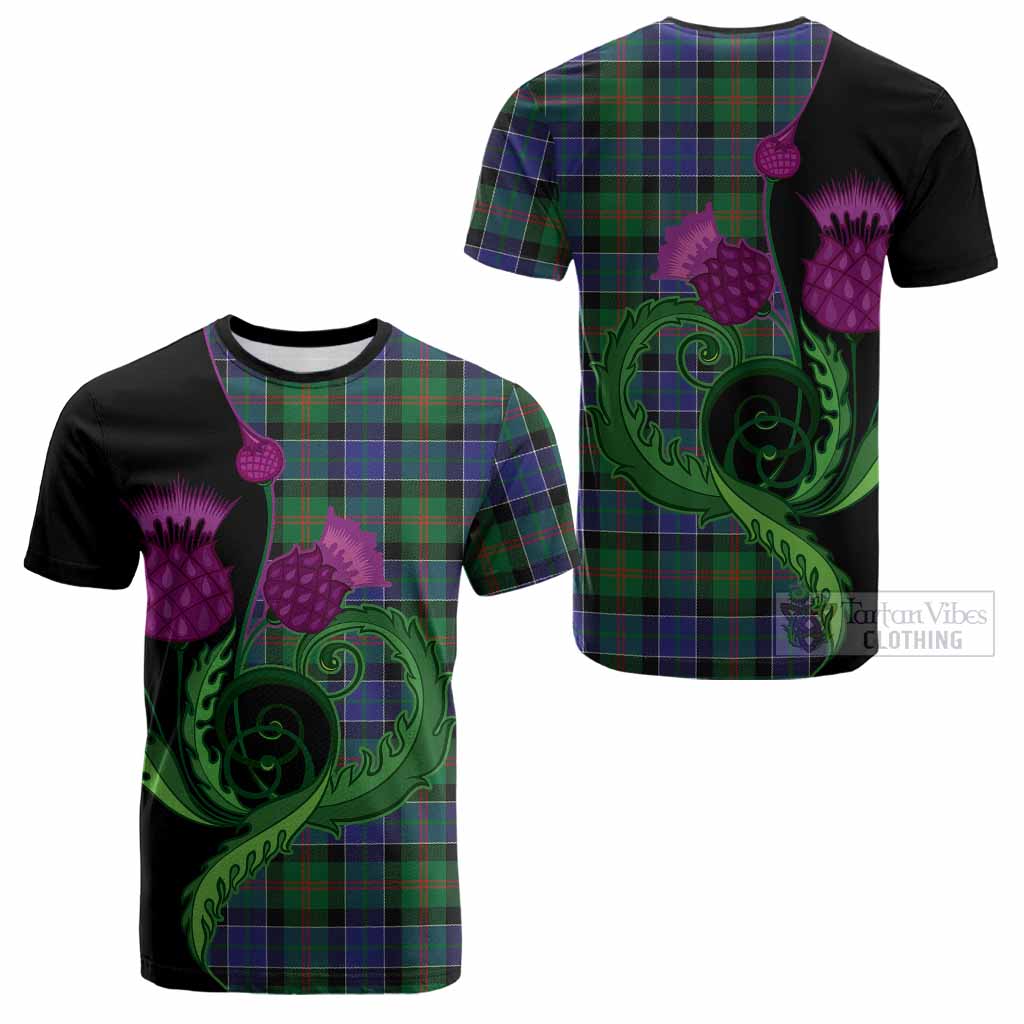 Paterson Tartan Cotton T-shirt Traditional Scottish Thistle