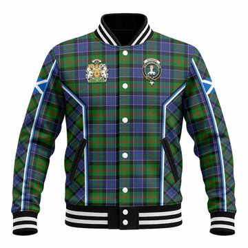 Paterson Tartan Crest Baseball Jacket Scotland Coat of Arm Flag Style
