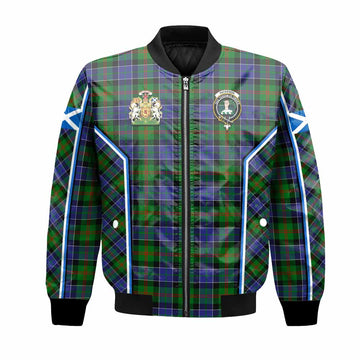 Paterson Tartan Crest Bomber Jacket Scotland Coat of Arm Flag Style