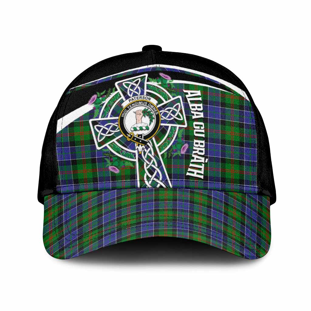 Paterson Tartan Crest Classic Cap Scottish Thistle Celtic Cross Alba Gu Brath