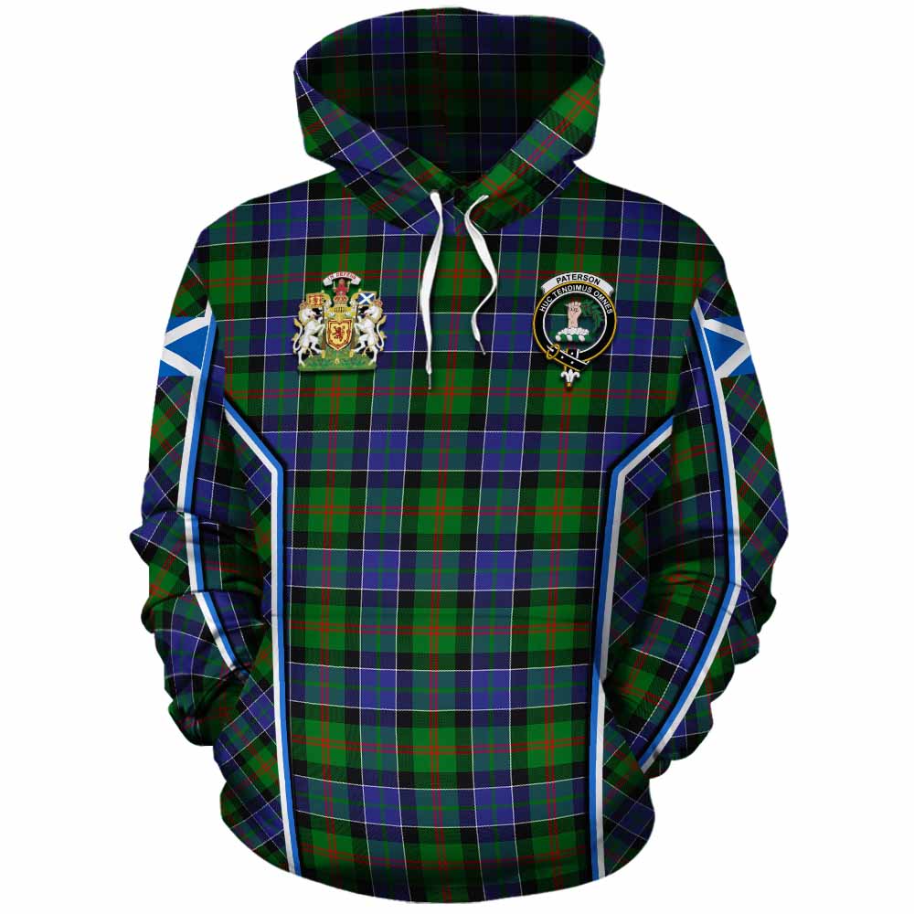 Paterson Tartan Crest Cotton Hoodie Scotland Coat of Arm Flag Style - Tartan Vibes Clothing