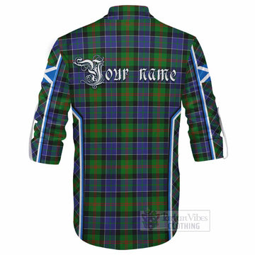 Paterson Tartan Crest Ghillie Kilt Shirt Scotland Coat of Arm Flag Style