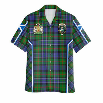 Paterson Tartan Crest Hawaiian Shirt Scotland Coat of Arm Flag Style