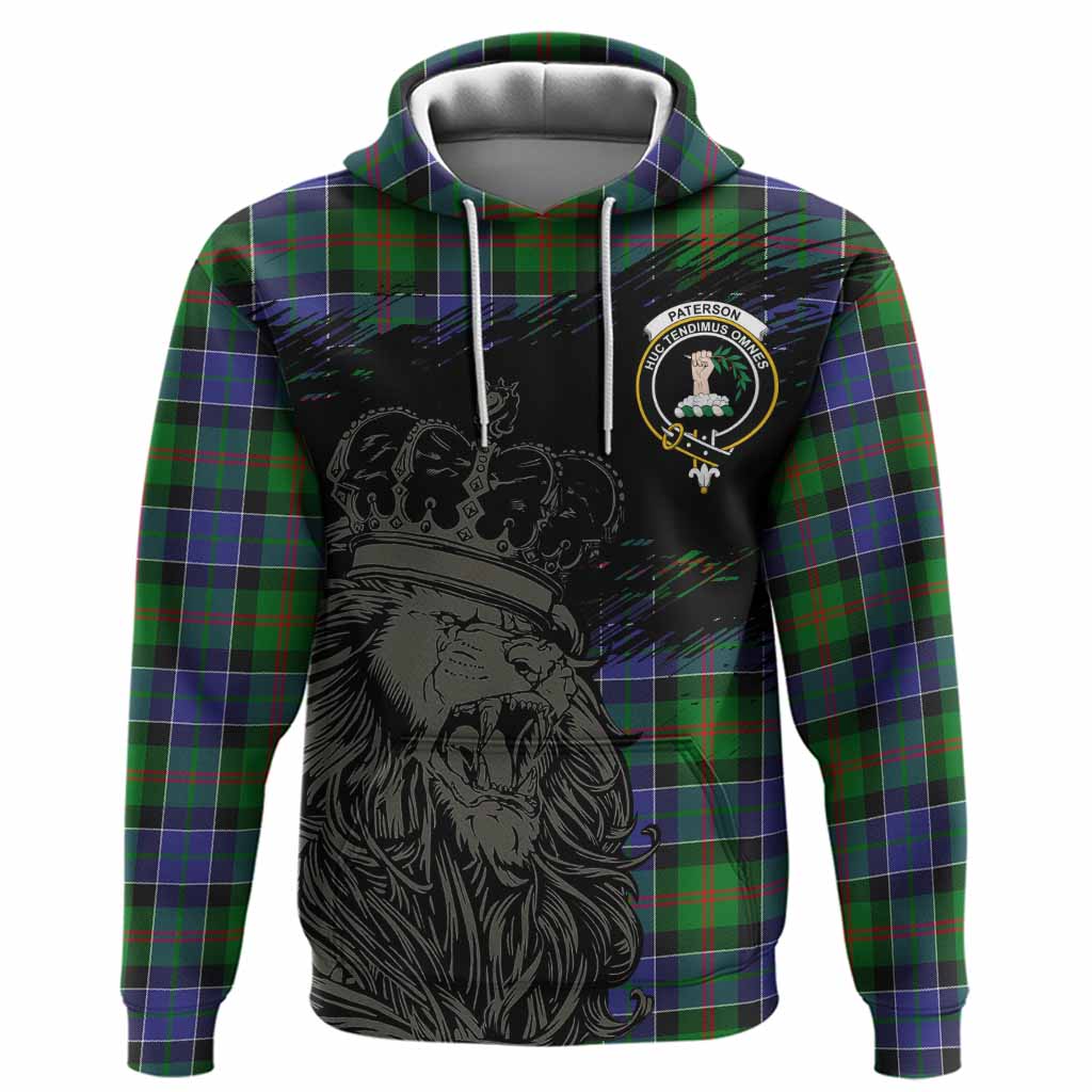 Paterson Tartan Crest Hoodie Crowned Lion Heritage Style