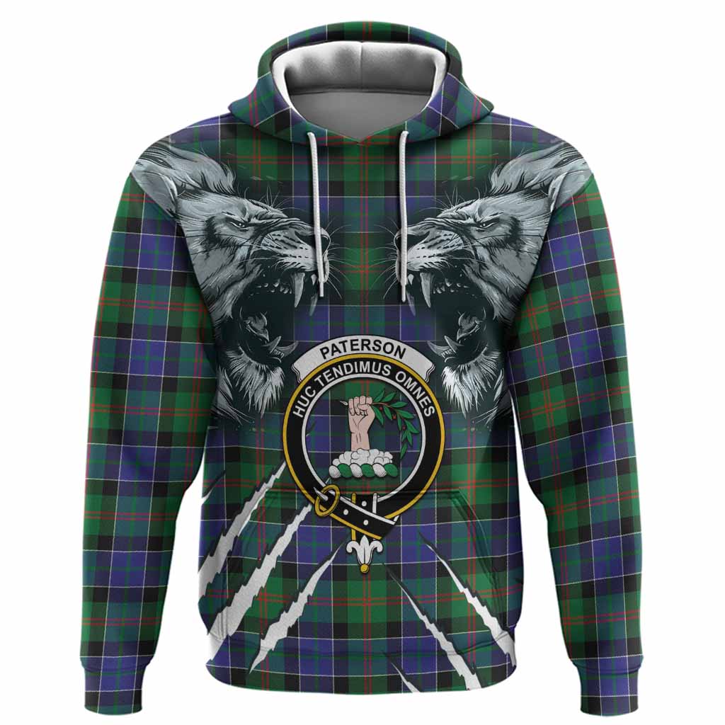 Paterson Tartan Crest Hoodie Ferocious Lion Style