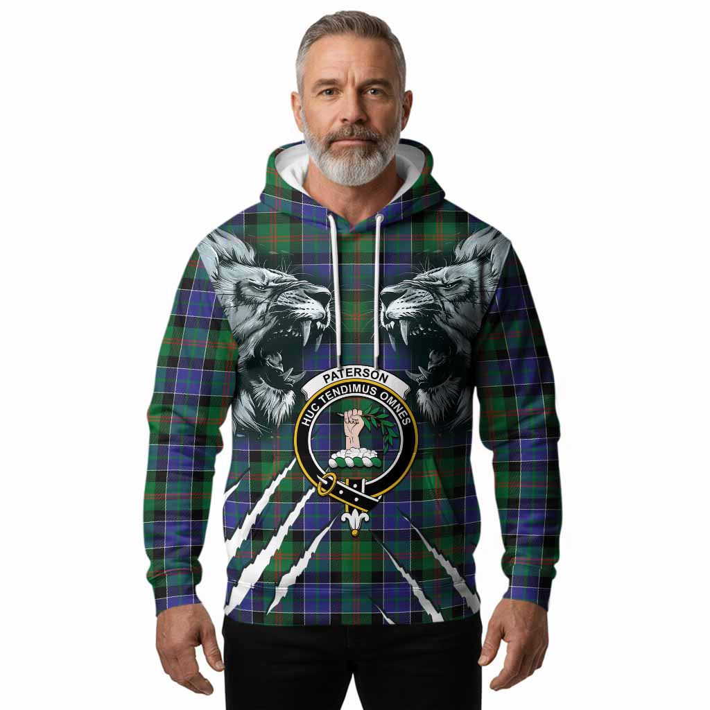 Paterson Tartan Crest Hoodie Ferocious Lion Style