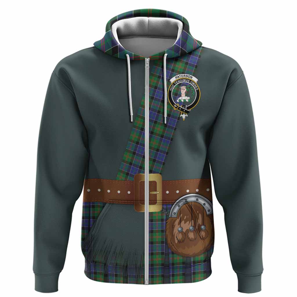 Paterson Tartan Crest Hoodie Kilt Costume Style