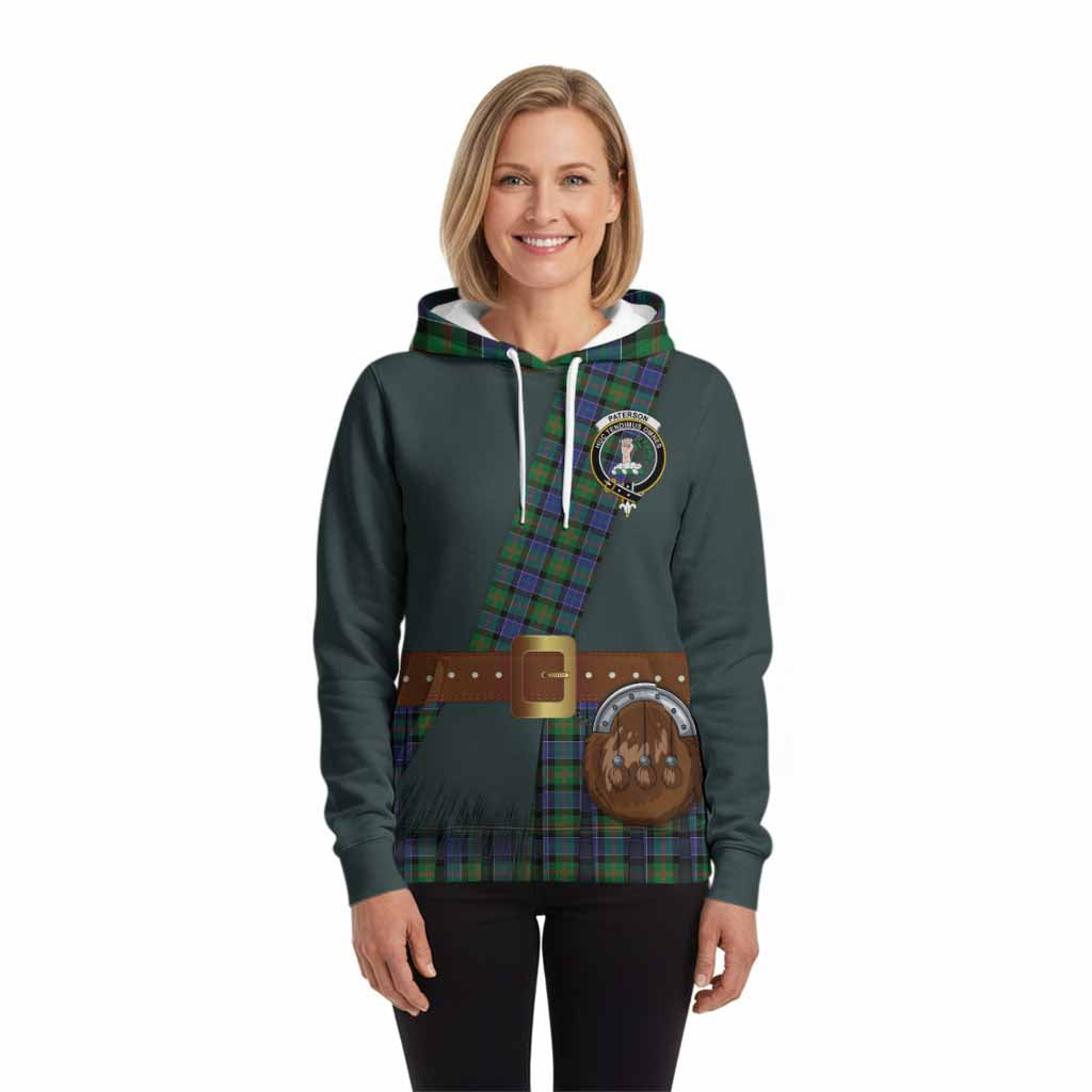 Paterson Tartan Crest Hoodie Kilt Costume Style