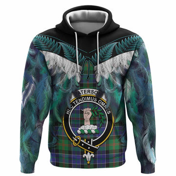 Paterson Tartan Crest Hoodie New Zealand Maori Korowai Cloak