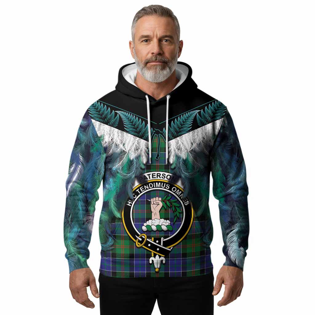 Paterson Tartan Crest Hoodie New Zealand Maori Korowai Cloak