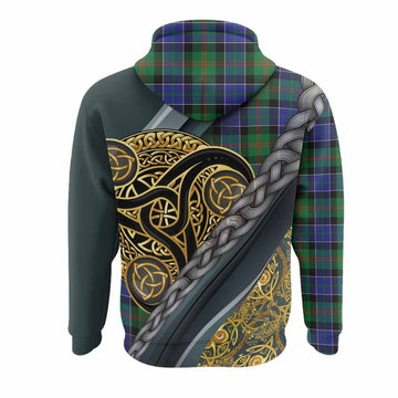 Paterson Tartan Crest Hoodie Scottish Triskele Celtic
