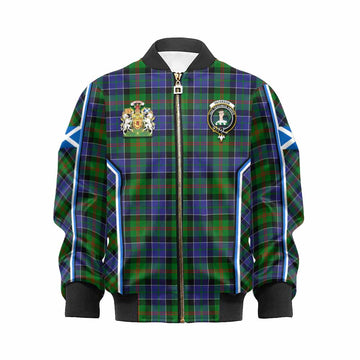 Paterson Tartan Crest Kid Bomber Jacket Scotland Coat of Arm Flag Style
