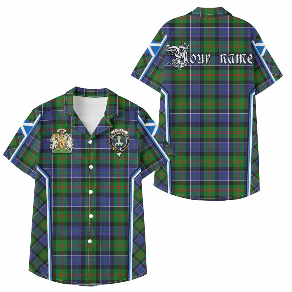 Paterson Tartan Crest Kid Hawaiian Shirt Scotland Coat of Arm Flag Style - Tartan Vibes Clothing