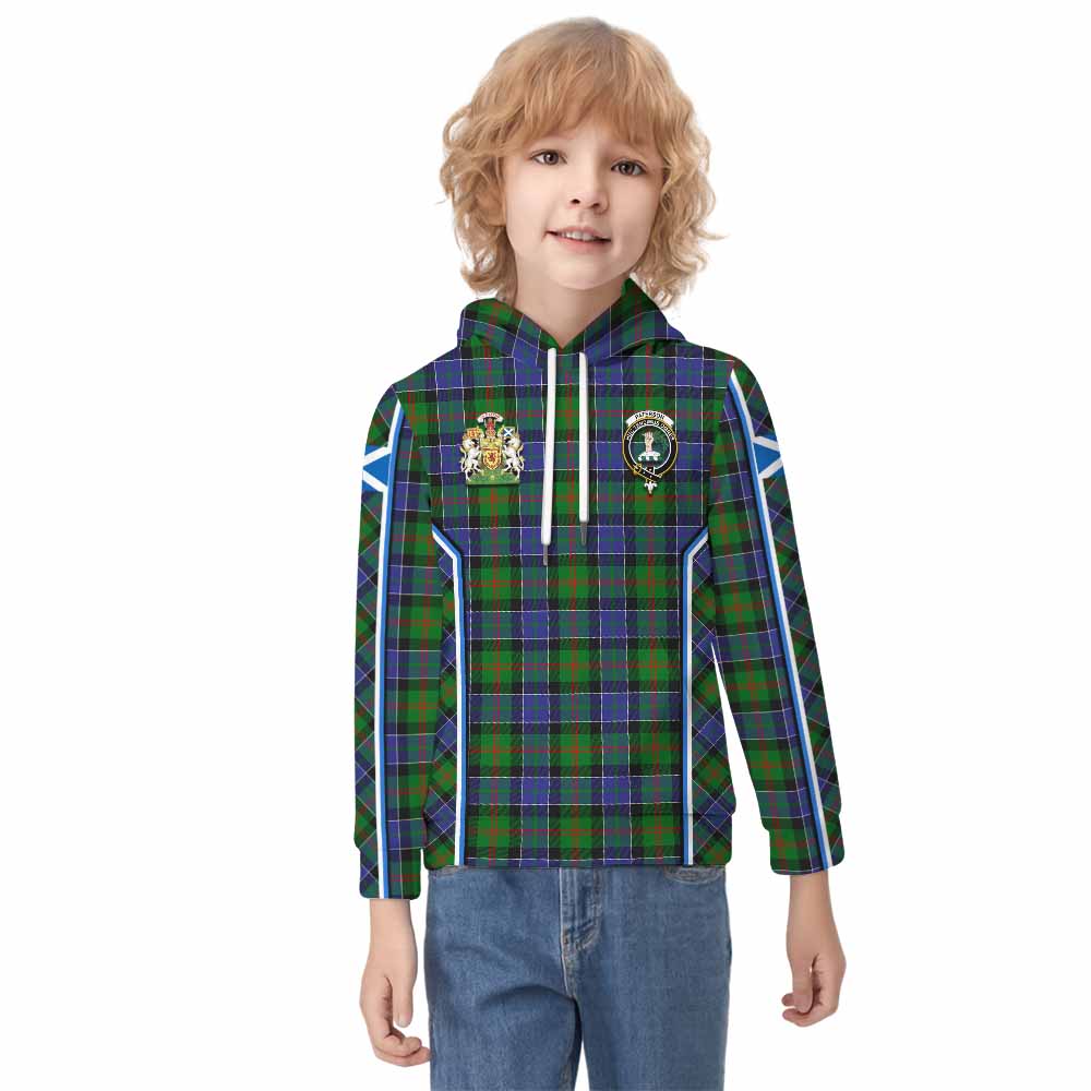 Paterson Tartan Crest Kid Hoodie Scotland Coat of Arm Flag Style - Tartan Vibes Clothing