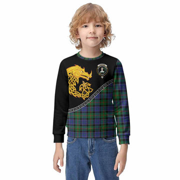 Paterson Tartan Crest Kid Knitted Sweatshirt Legendary Dragon Knot Half Style