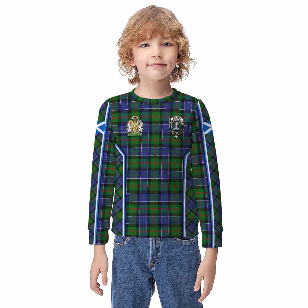 Paterson Tartan Crest Kid Knitted Sweatshirt Scotland Coat of Arm Flag Style - Tartan Vibes Clothing