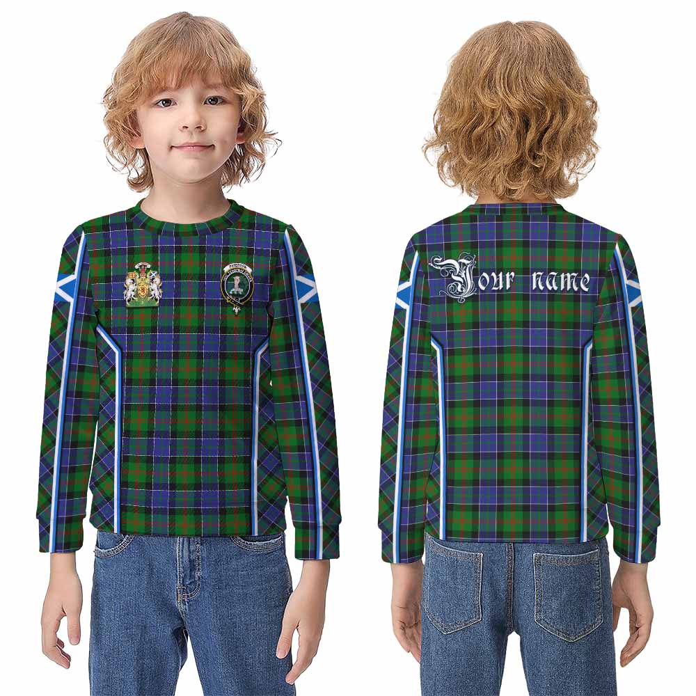 Paterson Tartan Crest Kid Knitted Sweatshirt Scotland Coat of Arm Flag Style - Tartan Vibes Clothing