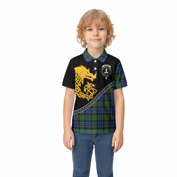 Paterson Tartan Crest Kid Polo Shirt Legendary Dragon Knot Half Style