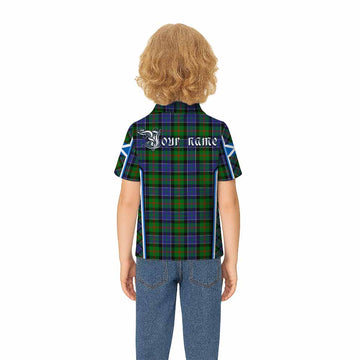 Paterson Tartan Crest Kid Polo Shirt Scotland Coat of Arm Flag Style