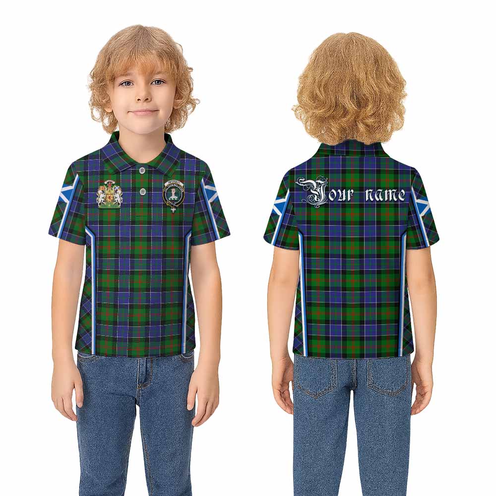 Paterson Tartan Crest Kid Polo Shirt Scotland Coat of Arm Flag Style - Tartan Vibes Clothing