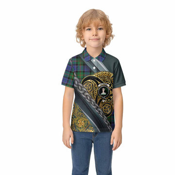 Paterson Tartan Crest Kid Polo Shirt Scottish Triskele Celtic